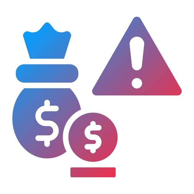 La imagen del icono del vector de riesgo se puede utilizar para la interrupción del negocio