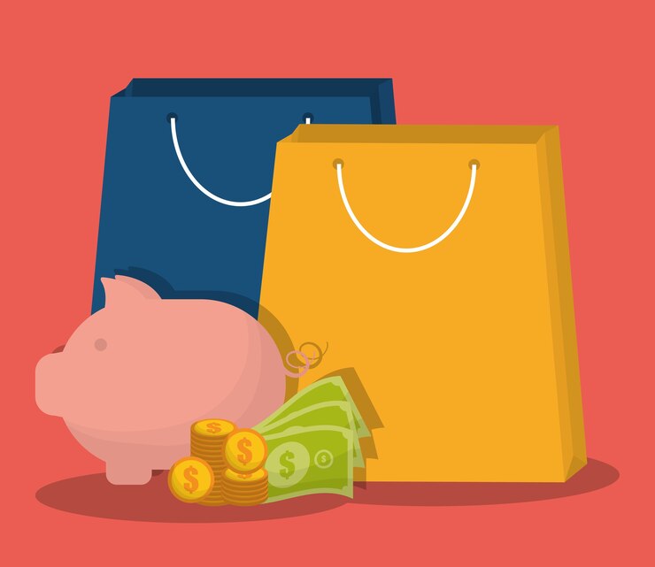 Vector imagen de iconos relacionados con compras