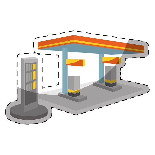 Vector imagen de los iconos relacionados con la industria del petróleo o la gasolina.