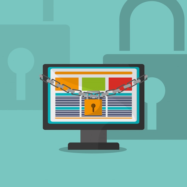 imagen de iconos relacionados con la seguridad de internet