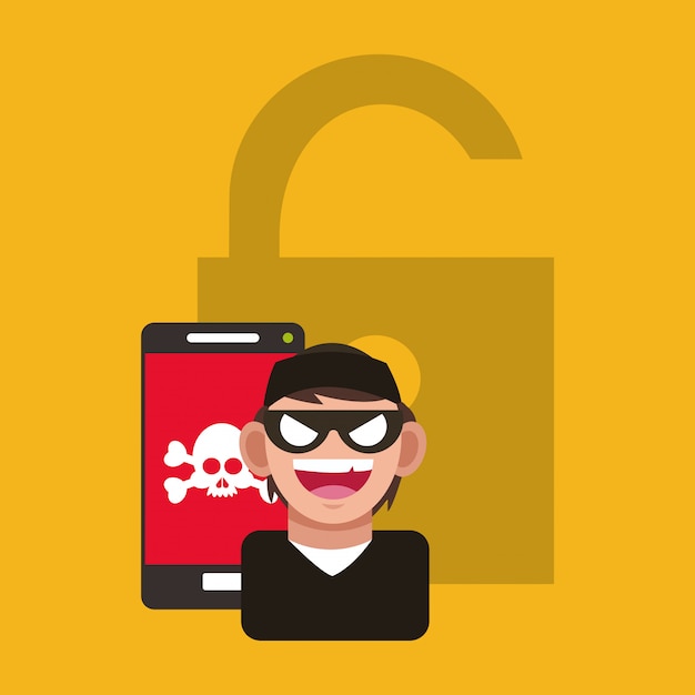 imagen de iconos relacionados con la seguridad de internet