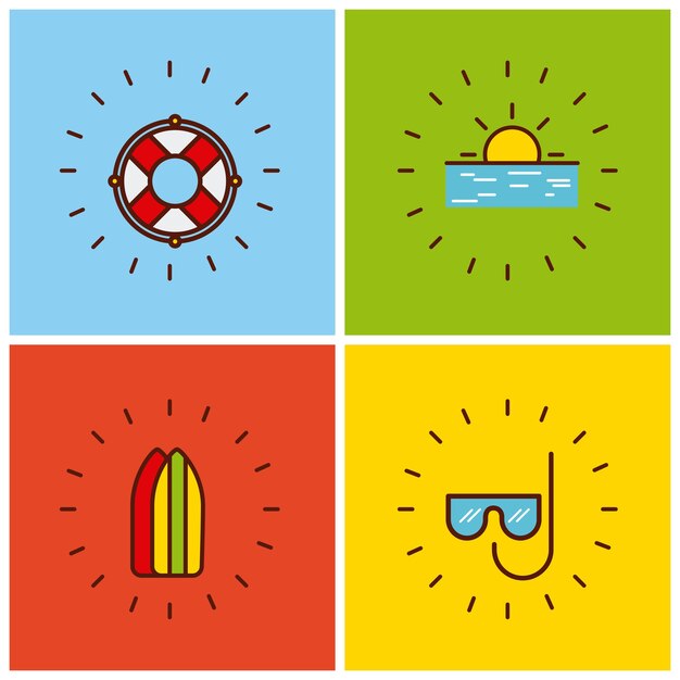 Imagen de iconos relacionados con viajes