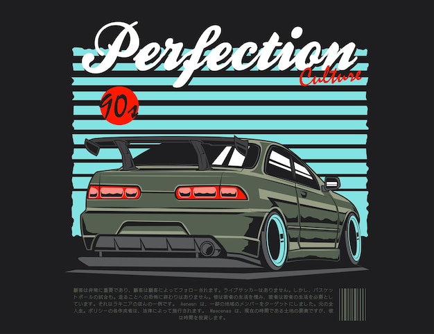 Imagen de ilustración de coche para vecto de diseño de camiseta