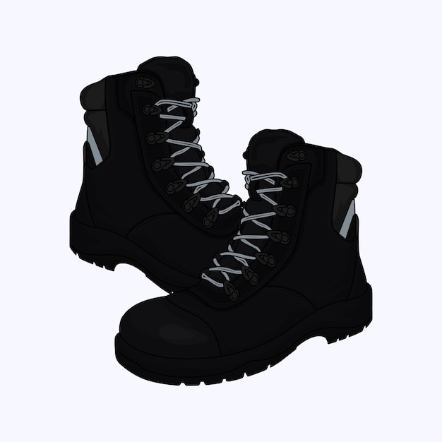 Imagen y ilustración vectorial de botas de seguridad