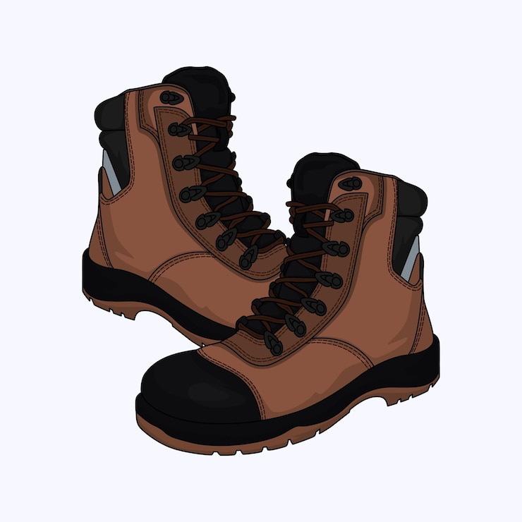 Vector imagen y ilustración vectorial de botas de seguridad