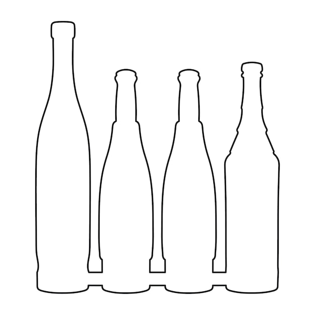 Imagen incompleta forma de una silueta de botella de vidrio Alcohol vino whisky vodka brandy coñac cerveza