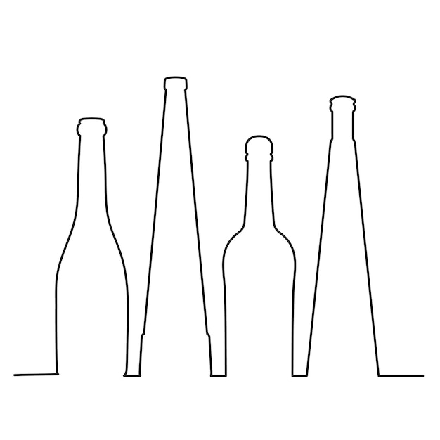 Imagen incompleta forma de una silueta de botella de vidrio Alcohol vino whisky vodka brandy coñac cerveza