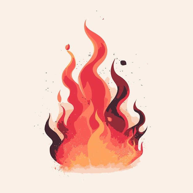 Vector imagen de un increíble fuego de llamas rojas.