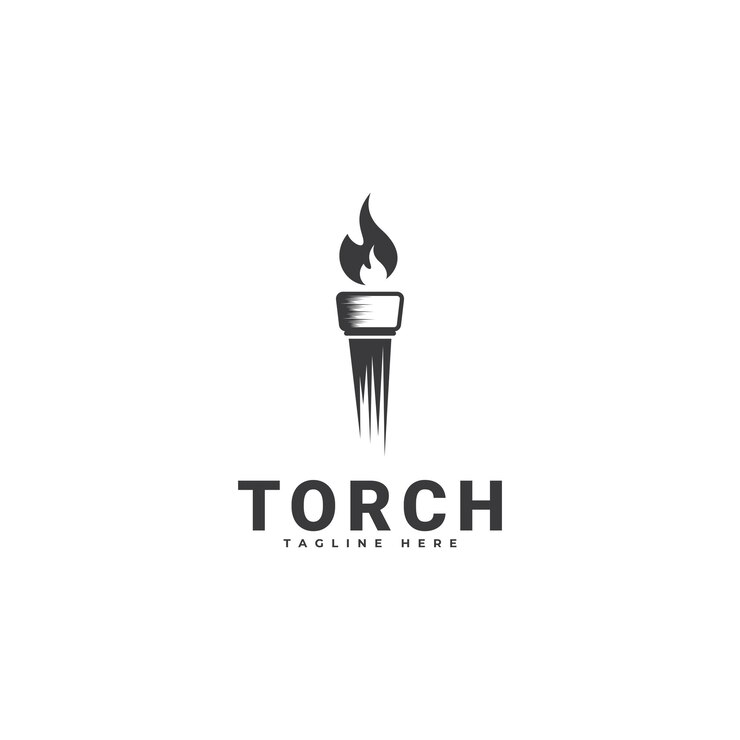 Vector imagen de inspiración para el diseño del logotipo de la antorcha