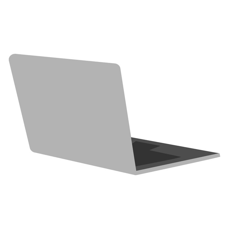 Vector imagen isométrica de una computadora portátil sobre un fondo transparente en tonos grises icono de etiqueta adhesiva aislada