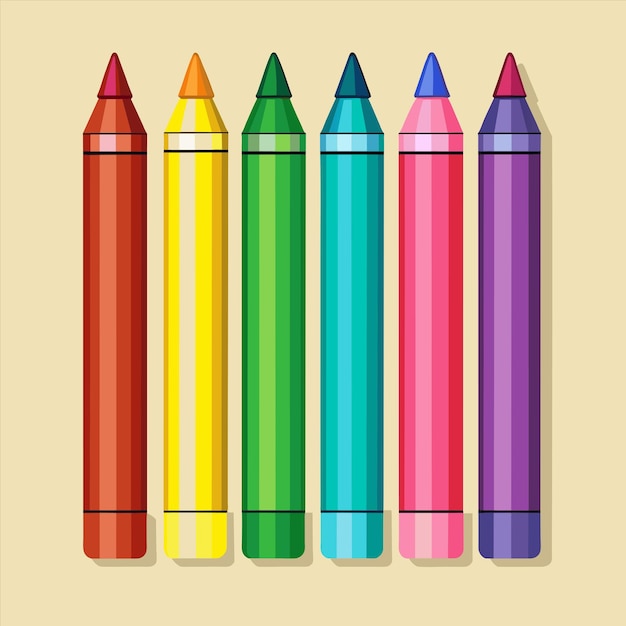 una imagen de lápices de colores en un fondo marrón