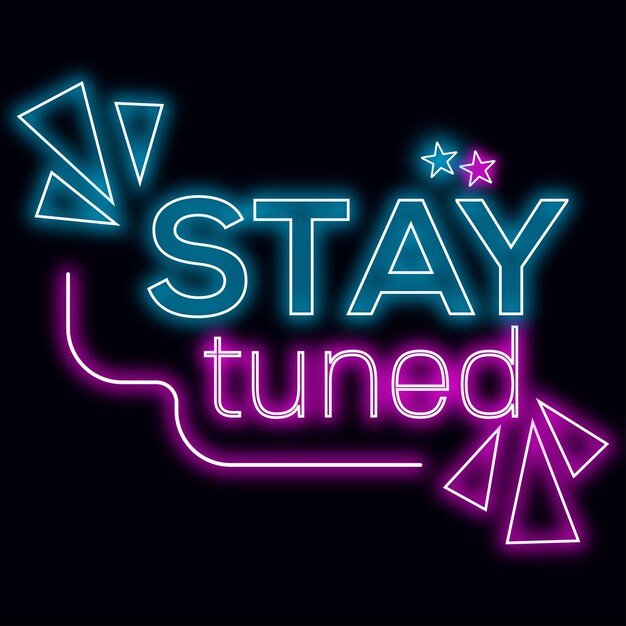 Imagen libre de neón vectorial permanentemente sintonizada Imagen brillante permanentemente afinada Logotipo permanentemente afinado signo de neón para descarga de noticias