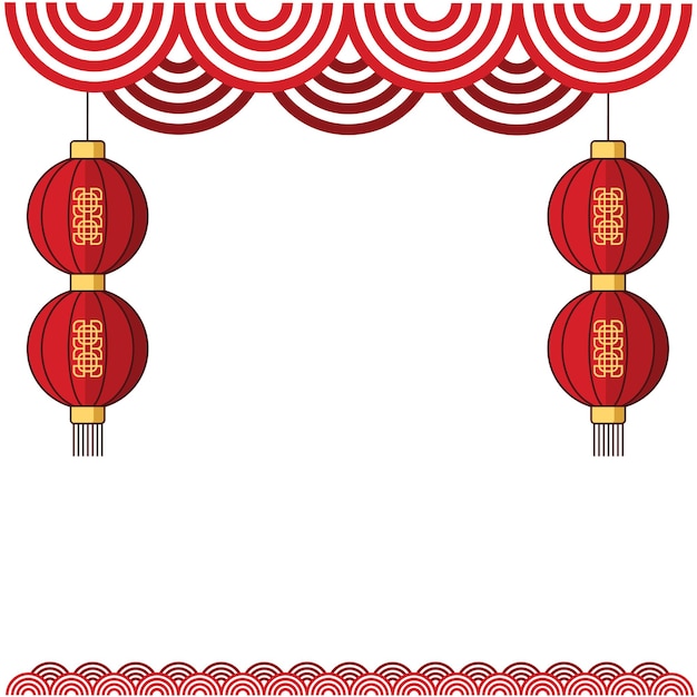 una imagen de una linterna china roja con un fondo rojo y blanco