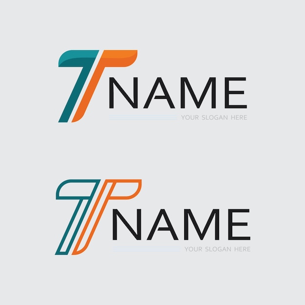 Imagen del logotipo de la letra T y fuente Vector gráfico de diseño T