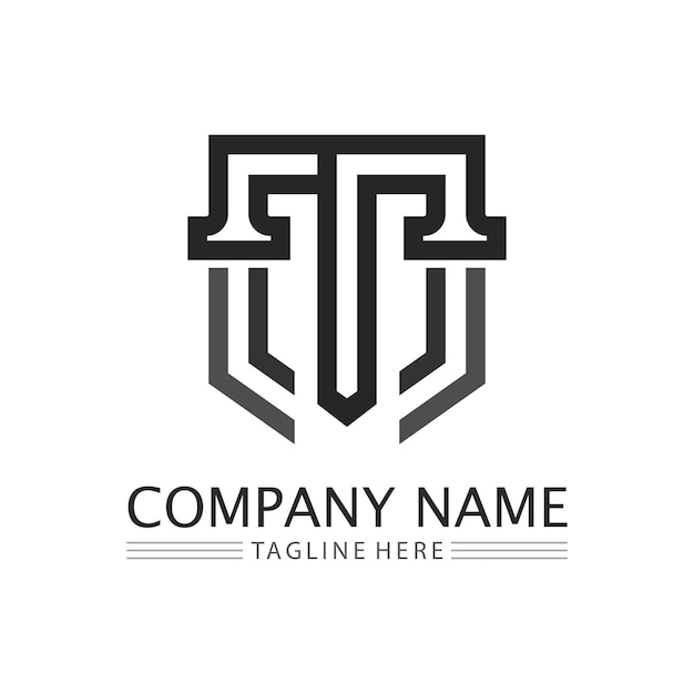 Imagen del logotipo de la letra T y vector gráfico de diseño de fuente T