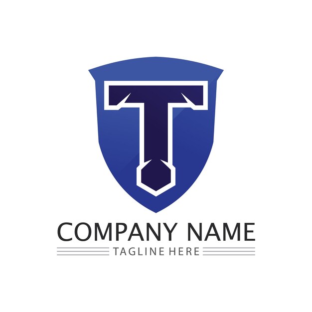 Imagen del logotipo de la letra T y vector gráfico de diseño de fuente T