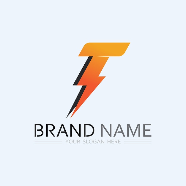 Imagen del logotipo de la letra T y vector gráfico de diseño de fuente T