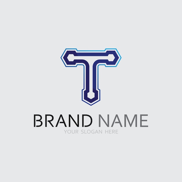 Imagen del logotipo de la letra T y vector gráfico de diseño de fuente T