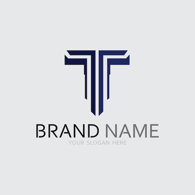 Imagen del logotipo de la letra T y vector gráfico de diseño de fuente T