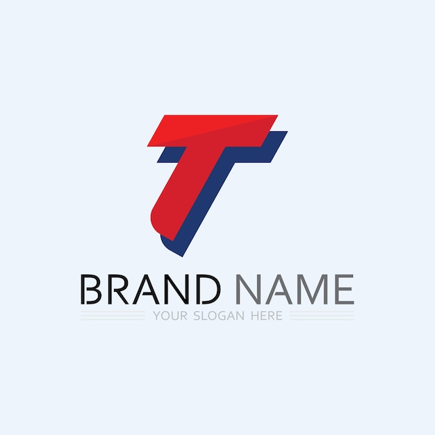 Imagen del logotipo de la letra T y vector gráfico de diseño de fuente T