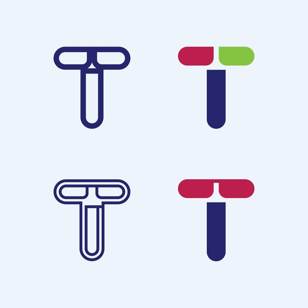Imagen del logotipo de la letra T y vector gráfico de diseño de fuente T