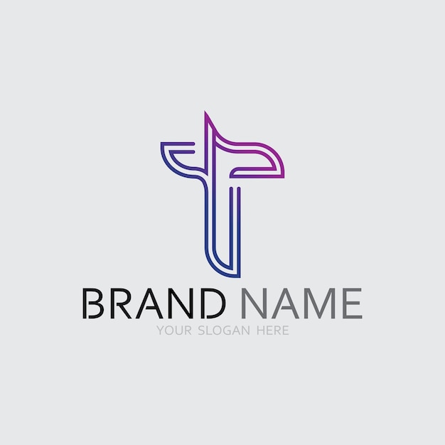 Imagen del logotipo de la letra T y vector gráfico de diseño de fuente T
