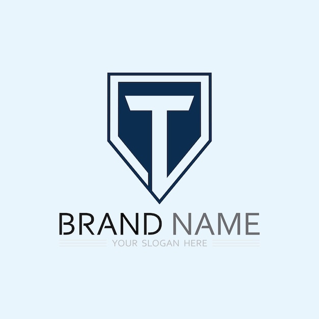 Imagen del logotipo de la letra T y vector gráfico de diseño de fuente T