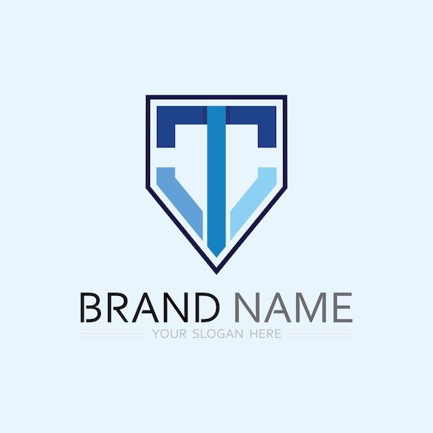 Imagen del logotipo de la letra T y vector gráfico de diseño de fuente T