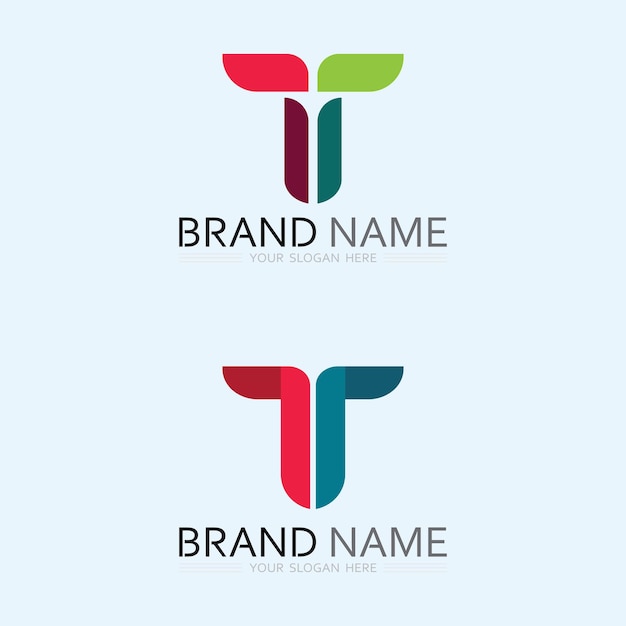 Imagen del logotipo de la letra T y vector gráfico de diseño de fuente T