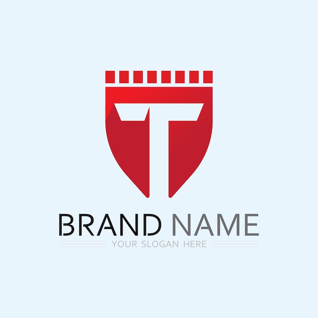 Imagen del logotipo de la letra T y vector gráfico de diseño de fuente T