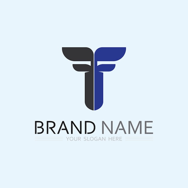 Imagen del logotipo de la letra T y vector gráfico de diseño de fuente T