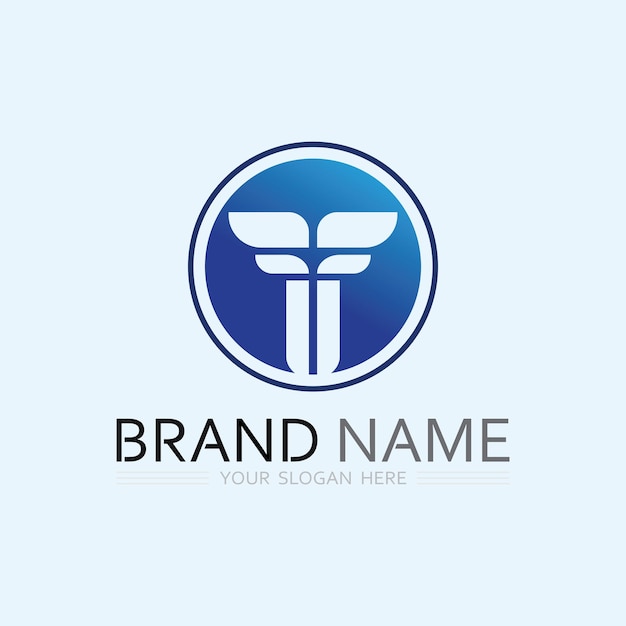 Imagen del logotipo de la letra T y vector gráfico de diseño de fuente T