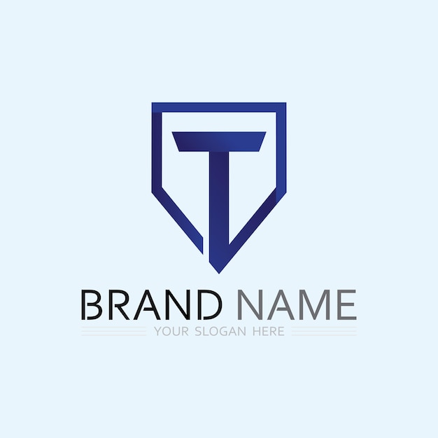 Imagen del logotipo de la letra T y vector gráfico de diseño de fuente T