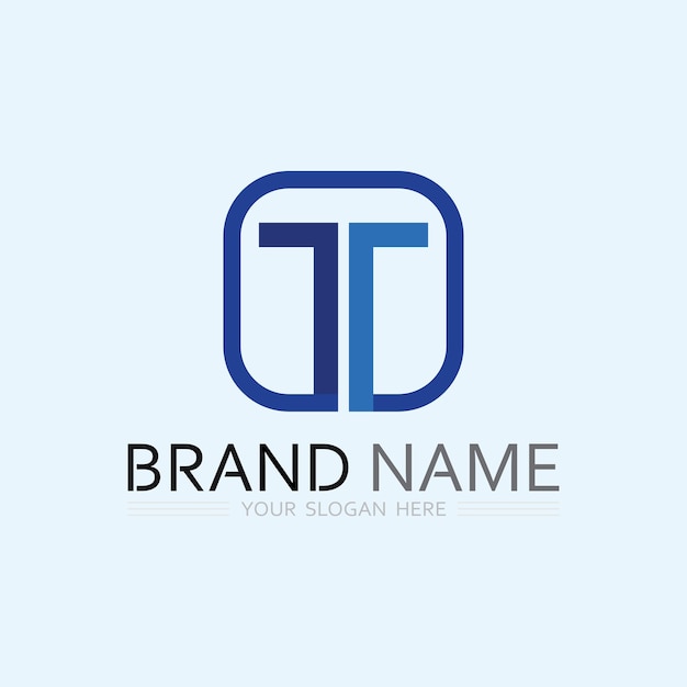 Imagen del logotipo de la letra T y vector gráfico de diseño de fuente T
