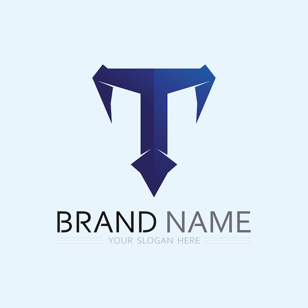 Imagen del logotipo de la letra T y vector gráfico de diseño de fuente T