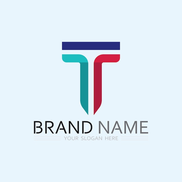 Imagen del logotipo de la letra T y vector gráfico de diseño de fuente T
