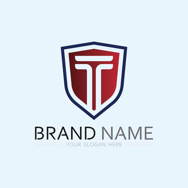 Imagen del logotipo de la letra T y vector gráfico de diseño de fuente T