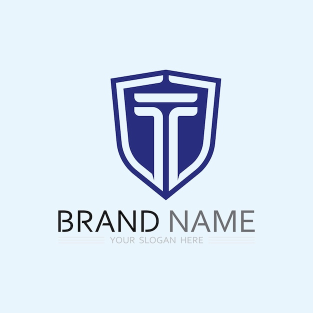 Imagen del logotipo de la letra T y vector gráfico de diseño de fuente T