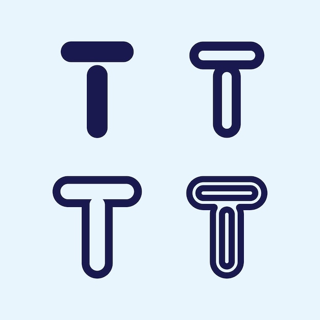 Imagen del logotipo de la letra T y vector gráfico de diseño de fuente T