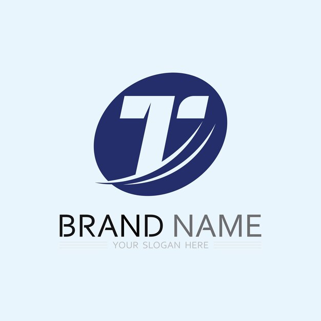 Imagen del logotipo de la letra T y vector gráfico de diseño de fuente T