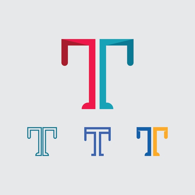 Imagen del logotipo de la letra T y vector gráfico de diseño de fuente T