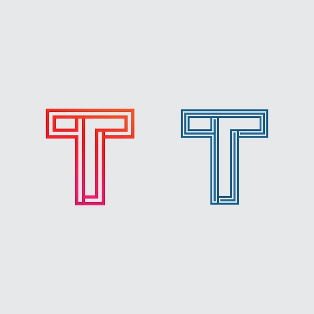 Imagen del logotipo de la letra T y vector gráfico de diseño de fuente T