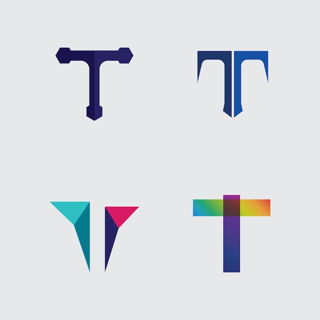 Imagen del logotipo de la letra T y vector gráfico de diseño de fuente T