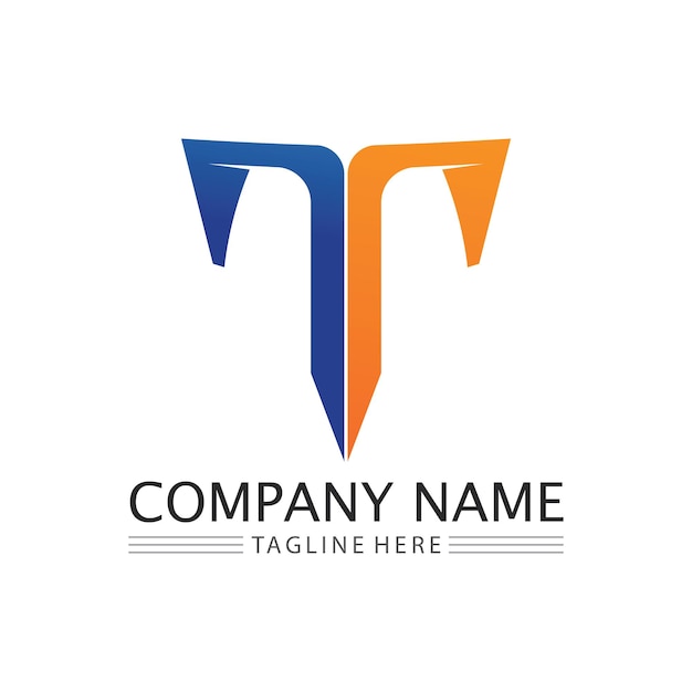 Imagen del logotipo de la letra T y vector gráfico de diseño de fuente T