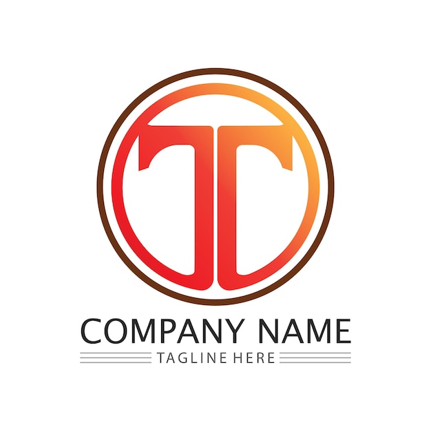 Imagen del logotipo de la letra T y vector gráfico de diseño de fuente T