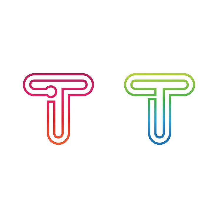 Vector imagen del logotipo de la letra t y vector gráfico de diseño de fuente t