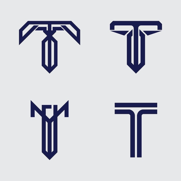 Imagen del logotipo de la letra T y vector gráfico de diseño de fuente T