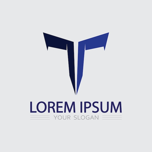 Imagen del logotipo de la letra T y vector gráfico de diseño de fuente T
