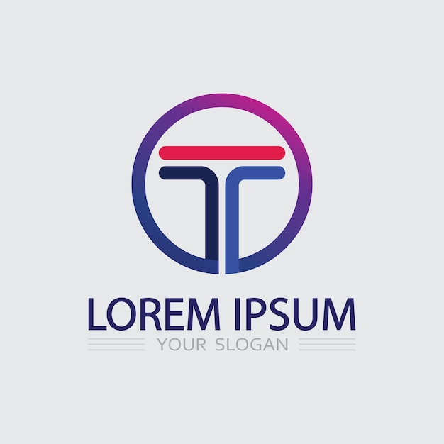 Imagen del logotipo de la letra T y vector gráfico de diseño de fuente T