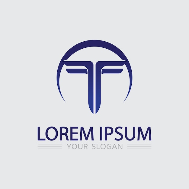 Imagen del logotipo de la letra T y vector gráfico de diseño de fuente T